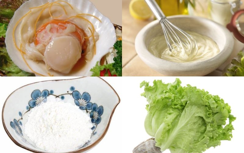Nguyên liệu salad cồi sò điệp chiên giòn sốt mayonnaise