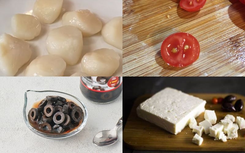Sơ chế nguyên liệu salad cồi sò điệp kiểu Địa Trung Hải