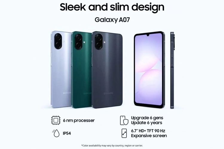 Samsung Galaxy A07 lộ diện màu sắc và thông số kỹ thuật hấp dẫn - hình 1