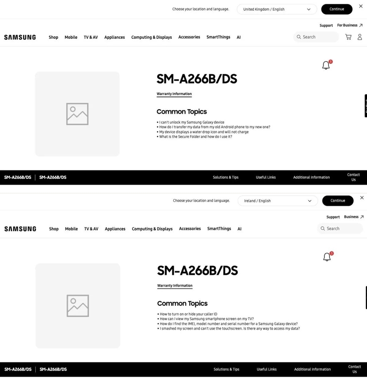 Samsung Galaxy A26 sắp ra mắt khi trang hỗ trợ chính thức xuất hiện
