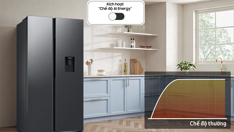 Samsung RS57DG410EB4SV sử dụng máy nén tiết kiệm điện hiệu quả