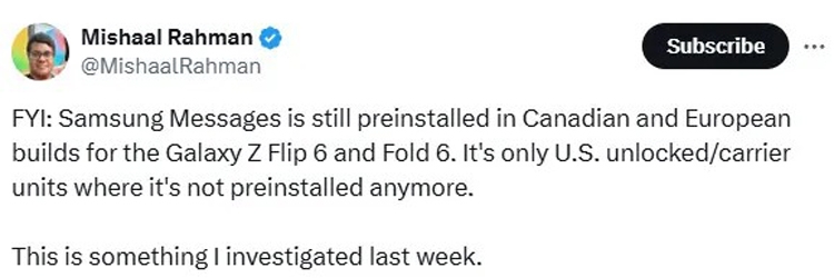 Samsung Messages bị loại bỏ, Google Messages sẽ trở thành ứng dụng nhắn tin mặc trên điện thoại Samsung Galaxy