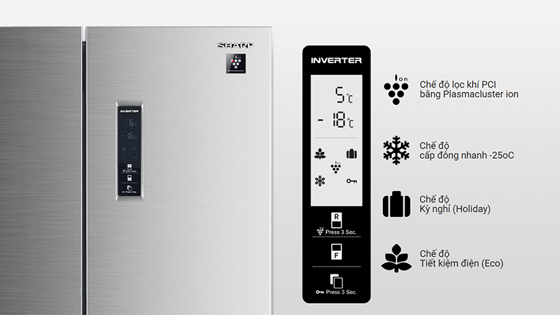 Sharp Inverter 401 lít SJ-FXP480V-SL (hình 6)