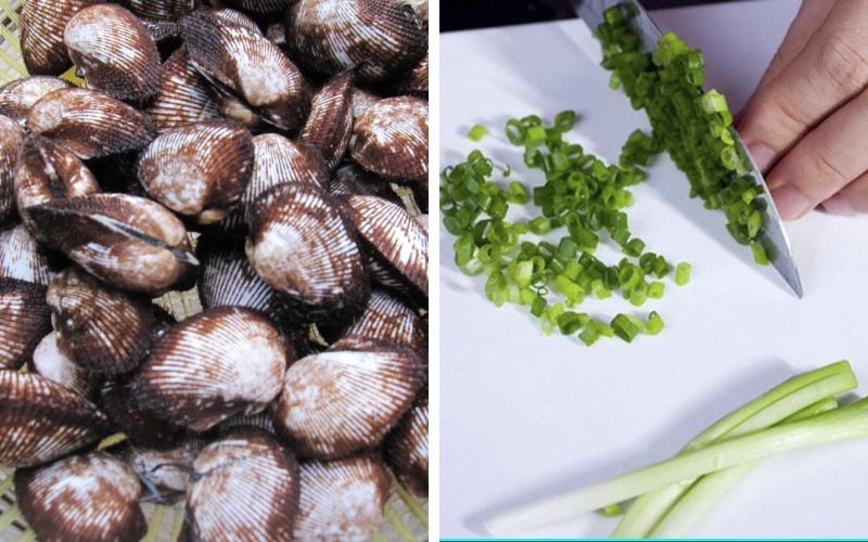Sơ chế nguyên liệu làm sò lông nướng mỡ hành