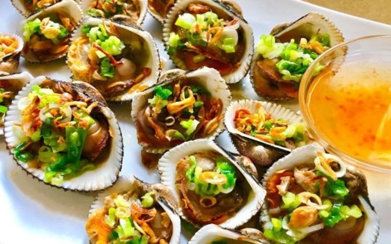 Sò lông nướng mỡ hành