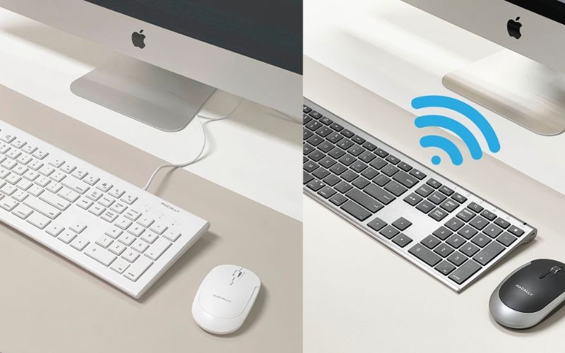 So sánh bàn phím có dây và không dây về loại kết nối