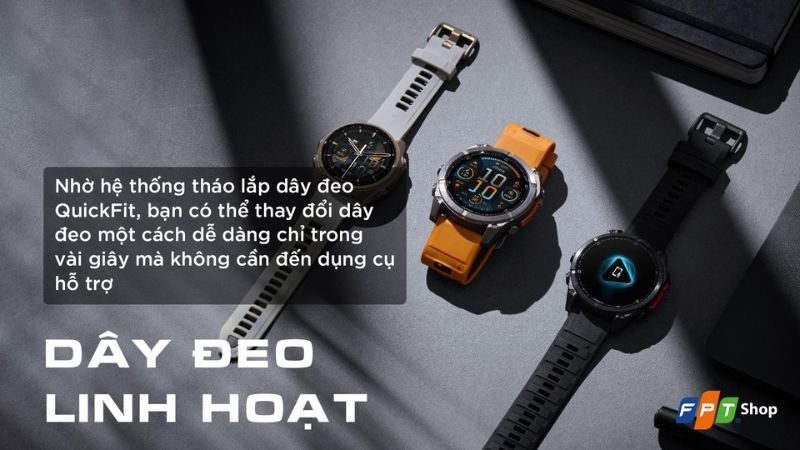 So sánh Garmin Forerunner 970 vs Fenix 8 về dây đeo