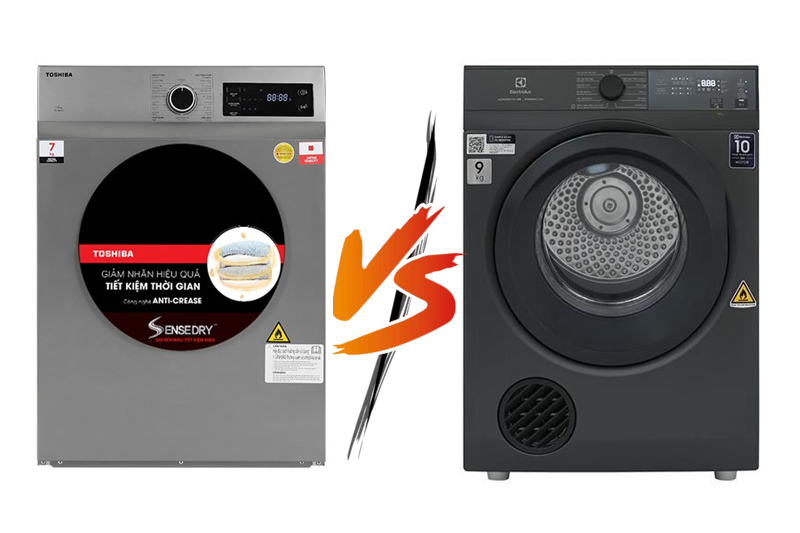 So sánh máy sấy Electrolux và Toshiba chi tiết: Nên chọn hãng nào cho gia đình?