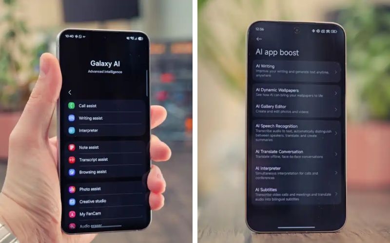 So sánh Samsung Galaxy S26 FE vs Xiaomi 15T Pro về tính năng AI