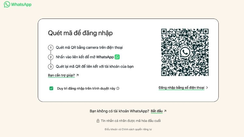 Hướng dẫn sử dụng WhatsApp trên trình duyệt web