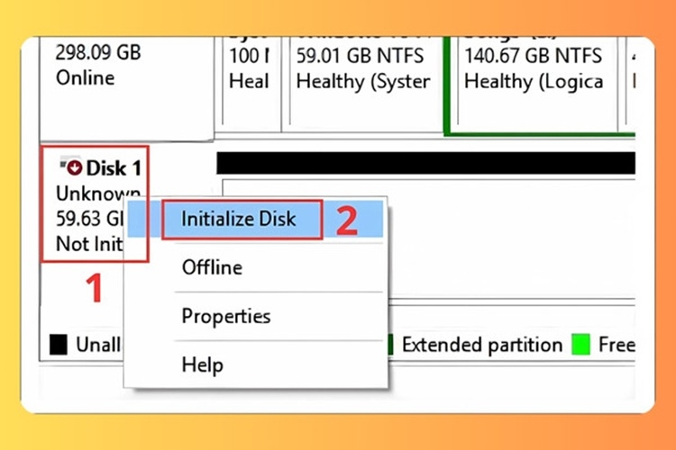 sửa lỗi ổ cứng Not Initialized 4