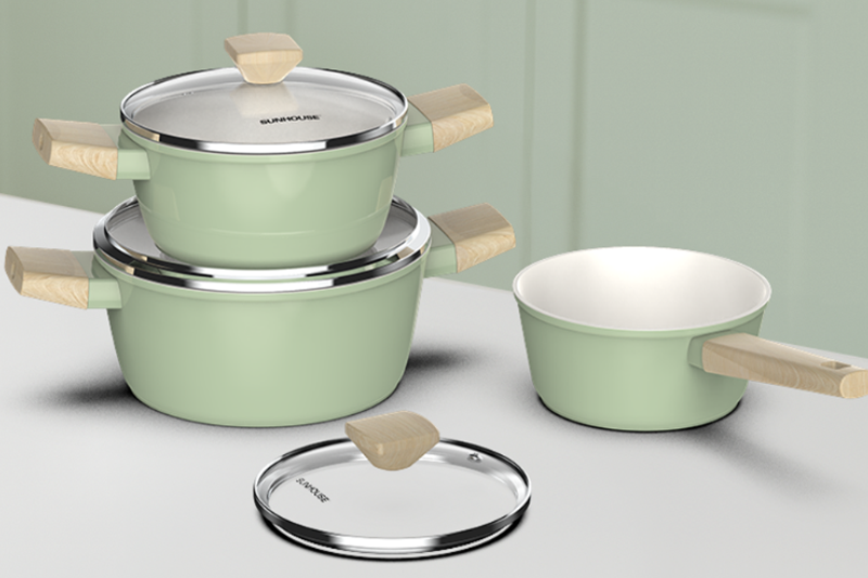 Bộ 3 nồi nhôm phủ sứ Nano đáy từ Sunhouse Healthy SHG7979MT1 - hình 1