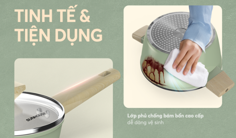 Bộ 3 nồi nhôm phủ sứ Nano đáy từ Sunhouse Healthy SHG7979MT1 - hình 3