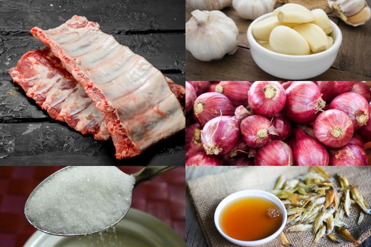 Nguyên liệu chế biến sườn heo ram mặn