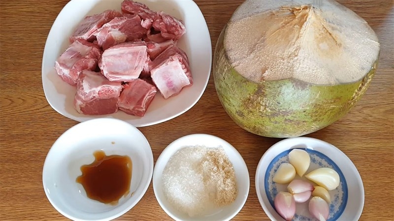 nguyen lieu suon rim nuoc dua