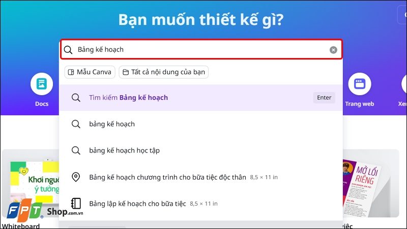 Tạo bảng kế hoạch ảnh 1
