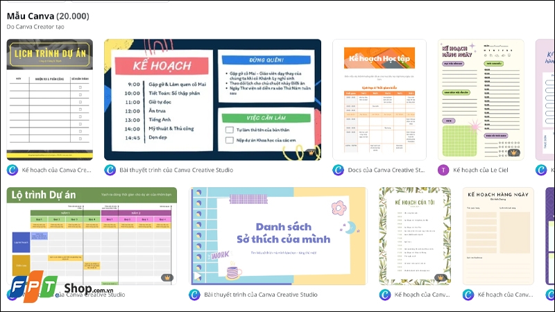 Tạo bảng kế hoạch ảnh 2