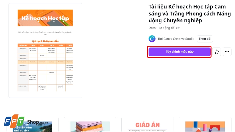 Tạo bảng kế hoạch ảnh 3