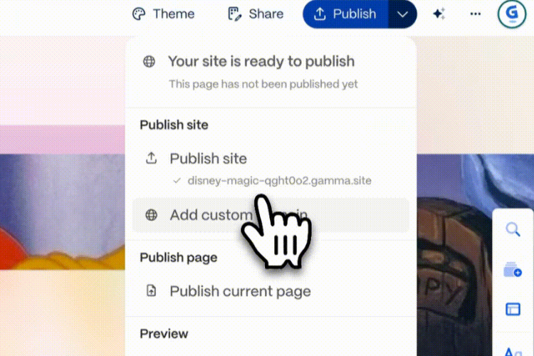 tạo trang web trên Gamma AI 7