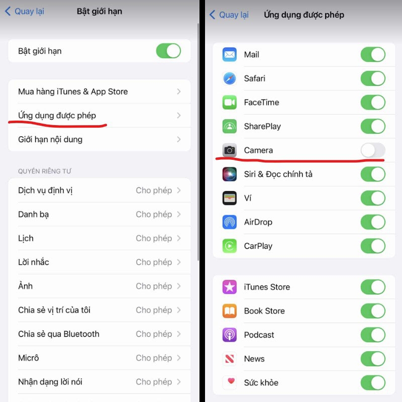 tắt camera màn hình khoá iPhone (hình 5)