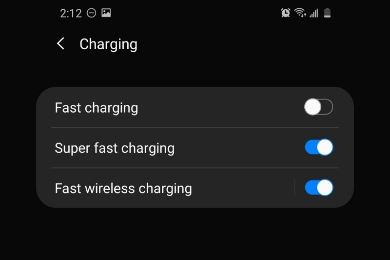 tắt tính năng sạc nhanh Samsung 7
