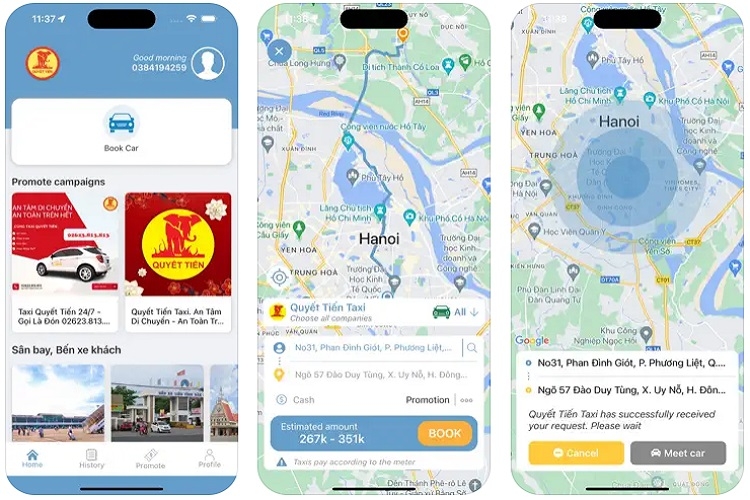 ứng dụng taxi quyết tiến 6