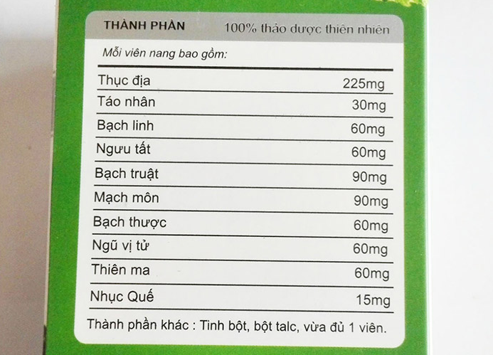 Cách ghi thành phần định lượng