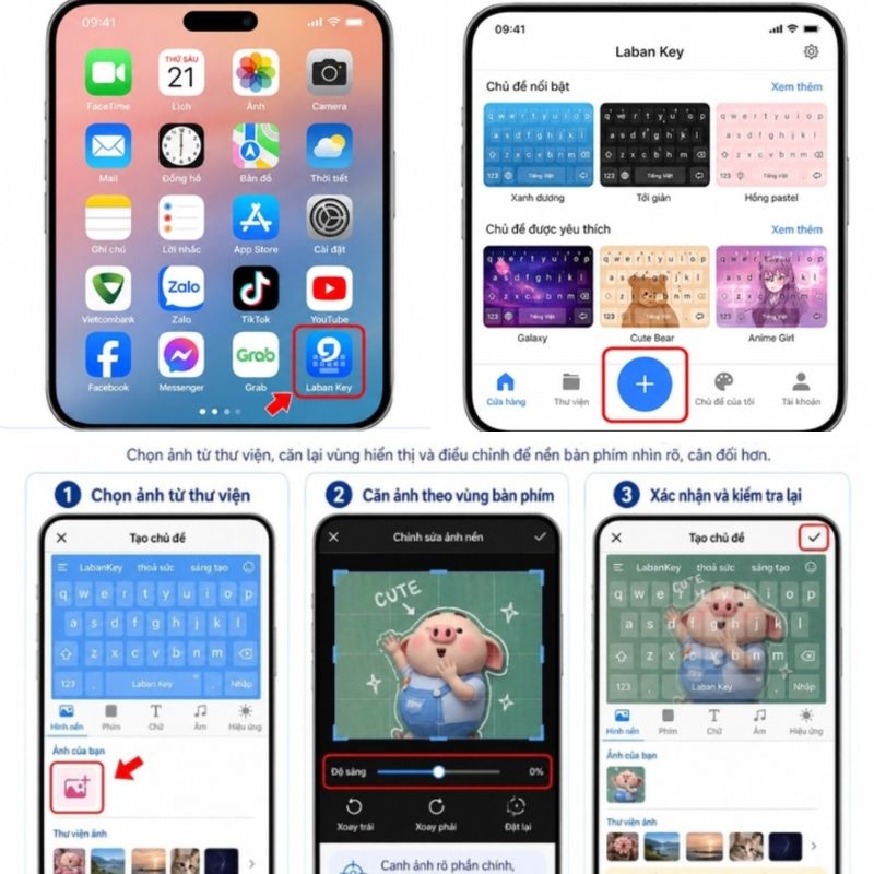 Sử dụng ứng dụng bàn phím bên thứ ba để tạo bàn phím có ảnh cá nhân