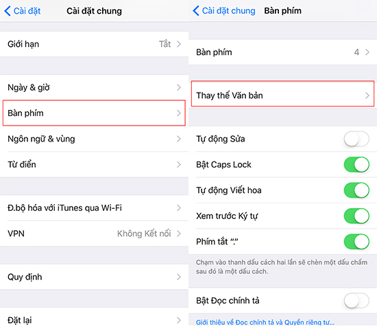 Thay thế văn bản trên iPhone là gì 2