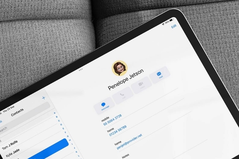 Thêm và sử dụng thông tin liên hệ trên iPad 5