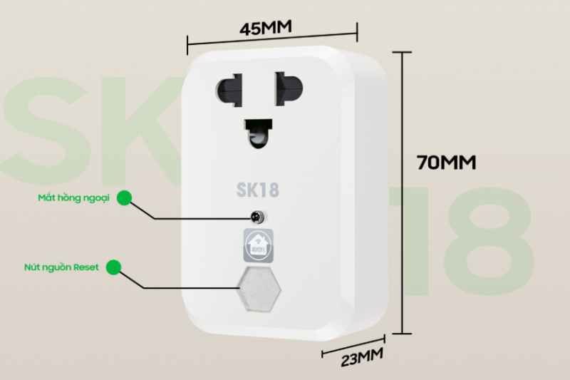 Ổ cắm thông minh Wifi Hunonic Smart Home- SK18 (hình 2)