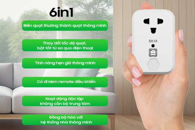 Ổ cắm thông minh Wifi Hunonic Smart Home- SK18 (hình 6)