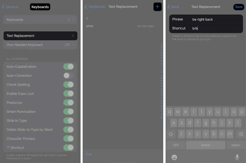 Sử dụng Thay thế văn bản trên iPhone