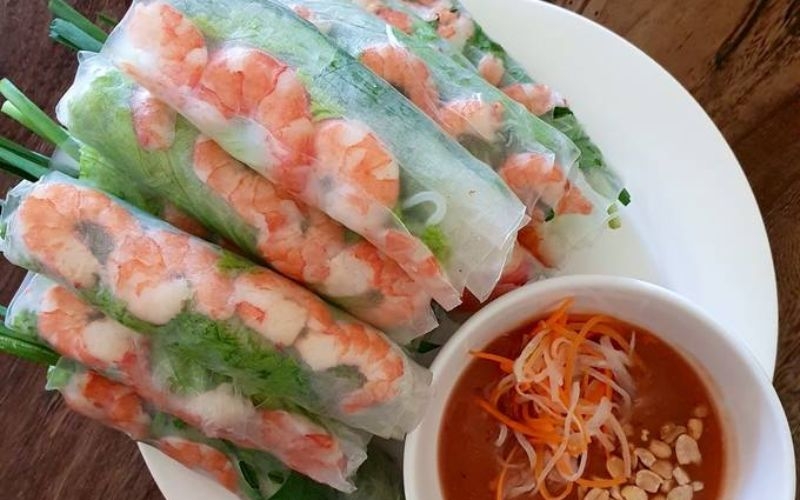 Thực đơn cuốn thịt tôm