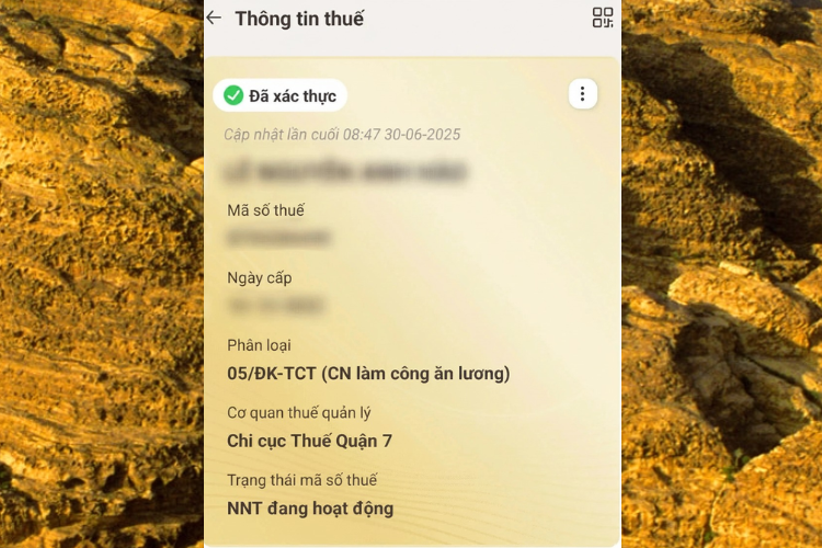 tích hợp mã số thuế cá nhân vào VNeID 4