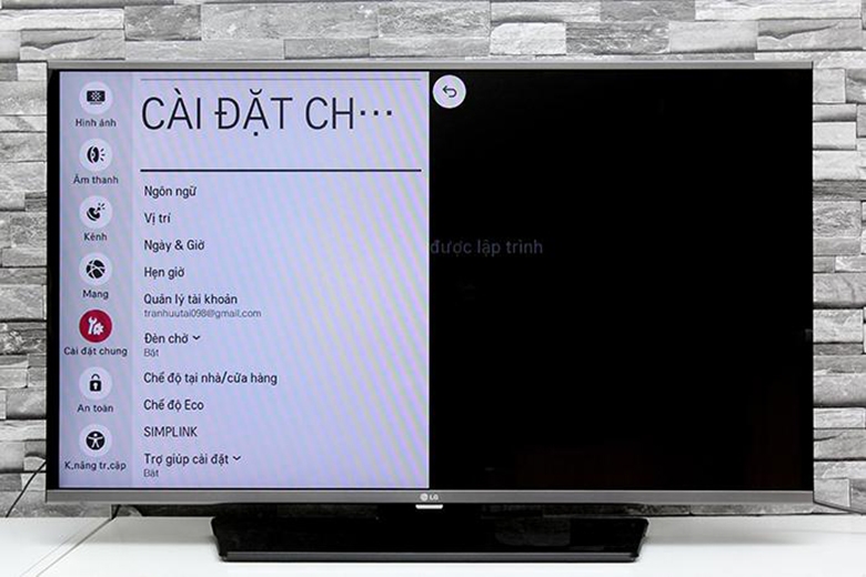 cai dat vi tri tivi lg