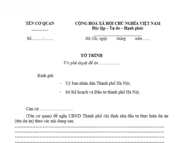 to trinh xin phe duyet de an