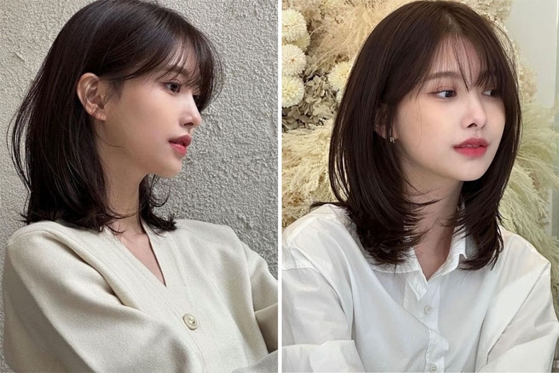 Tóc layer ngang vai hình 1