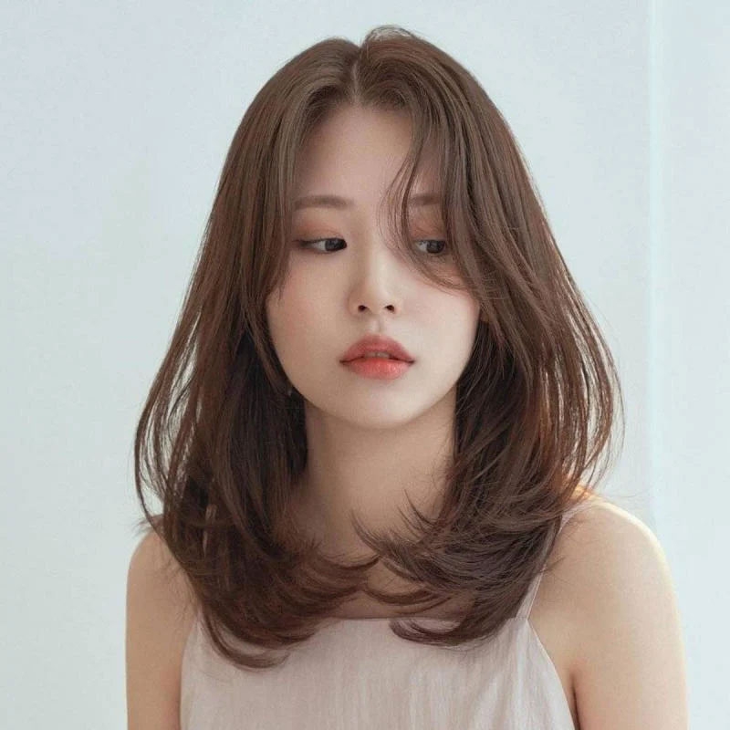 Tóc layer ngang vai hình 2