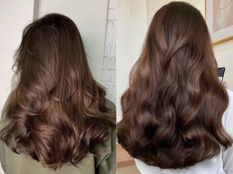 Tóc màu nâu hạt dẻ ảnh 2