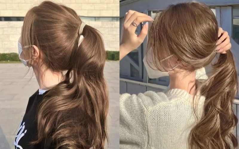 Tóc màu nâu hạt dẻ ảnh 4