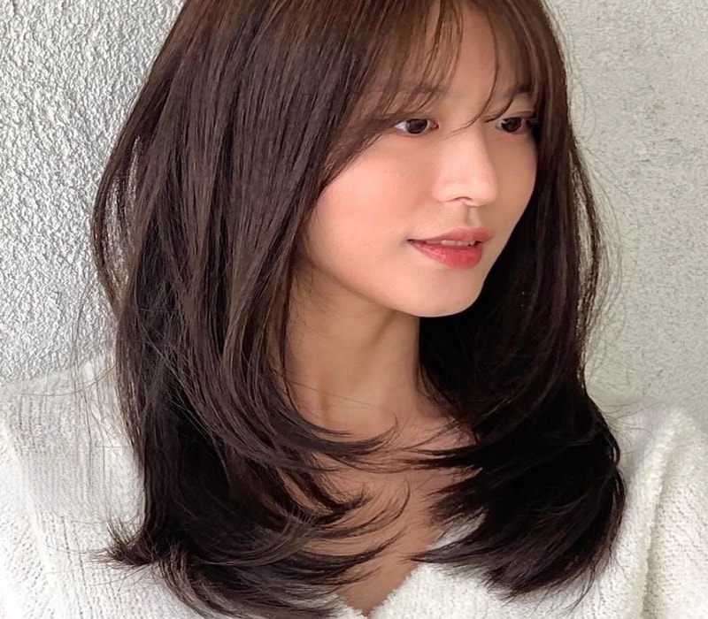 Tóc ngang vai uốn cụp ảnh 9