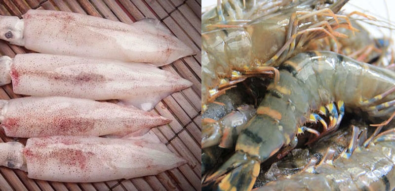 Tôm mực xào rau nhút hình 9