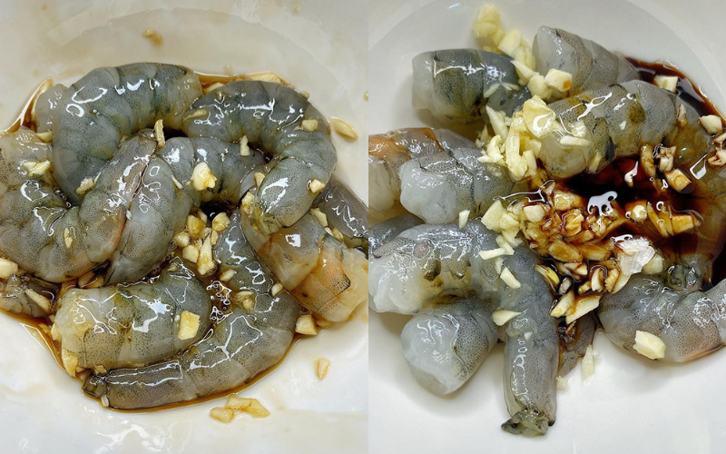 Ướp gia vị cho tôm