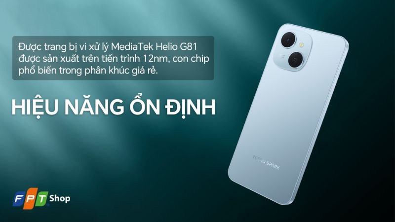 Điện thoại màu xanh Tecno Spark 40C