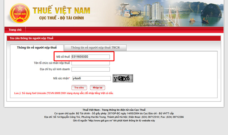 tra cứu địa chỉ mới của doanh nghiệp (hình 4)