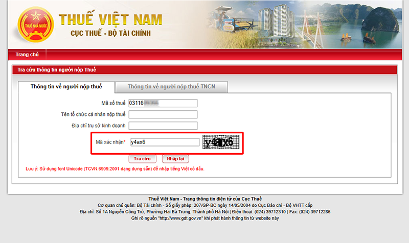 tra cứu địa chỉ mới của doanh nghiệp (hình 5)