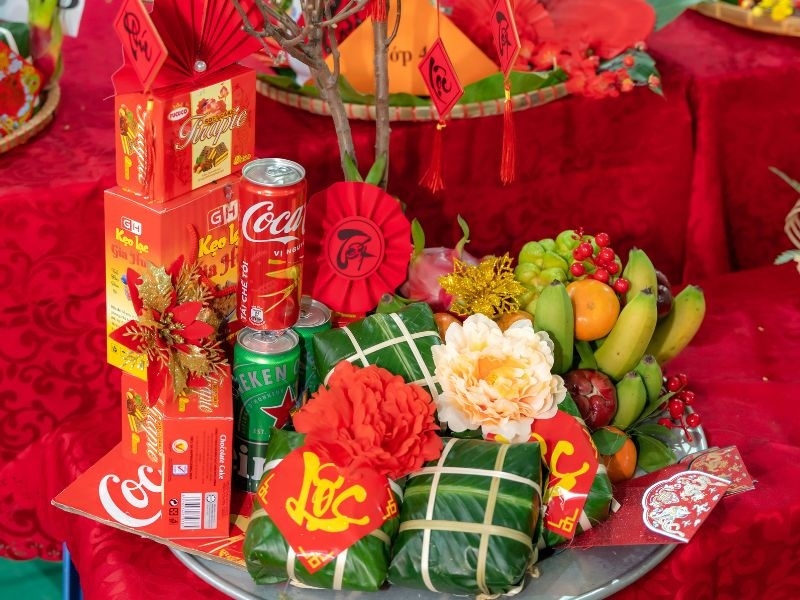 trang trí mâm bánh chưng 11