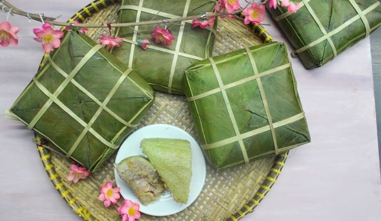 trang trí mâm bánh chưng 12