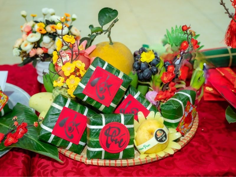 trang trí mâm bánh chưng 5